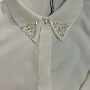 Zara Blouse with pearl detail
